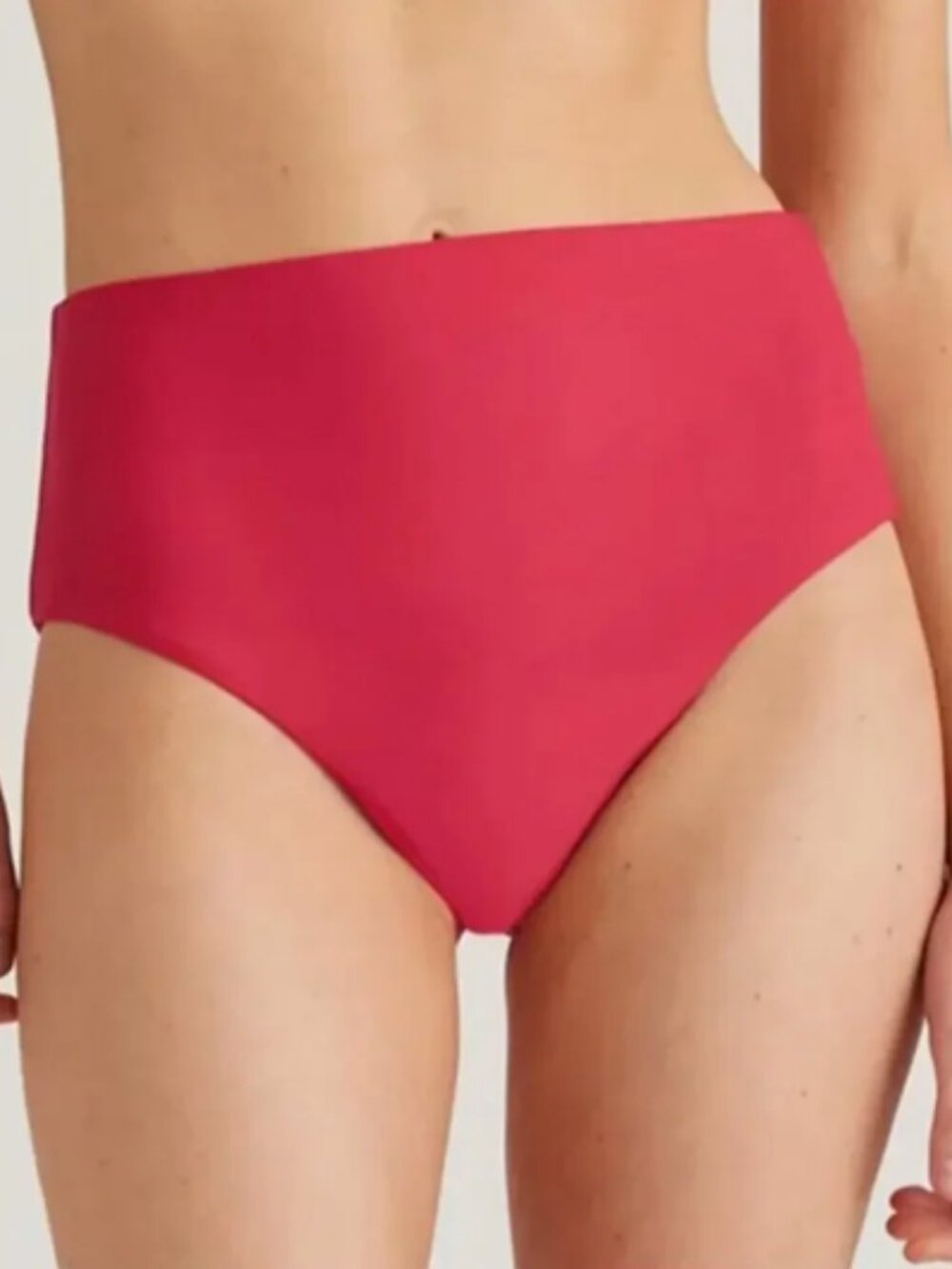 New! Quince Italian High Rise Black Bikini Bottom Swimwear in Berry Size Medium